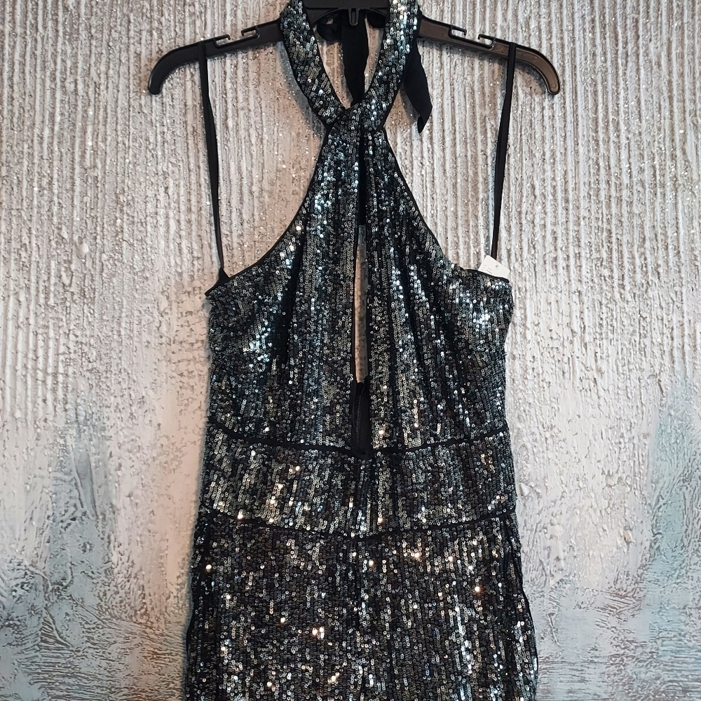 MaEVE by ANTROPOLOGIE Sequins Halter neck Festive Jumpsuit - Picture 6 of 11